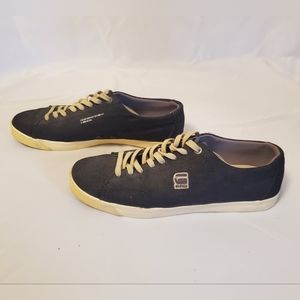 Men's G-STAR RAW Sports Navy Blue Denim Low Sneakers Sz 9 EUC